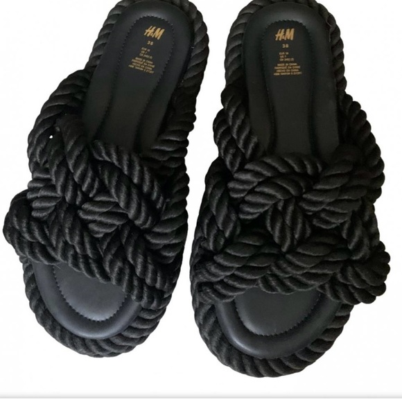 H&M Shoes - H & M Black Woven Rope Sandals